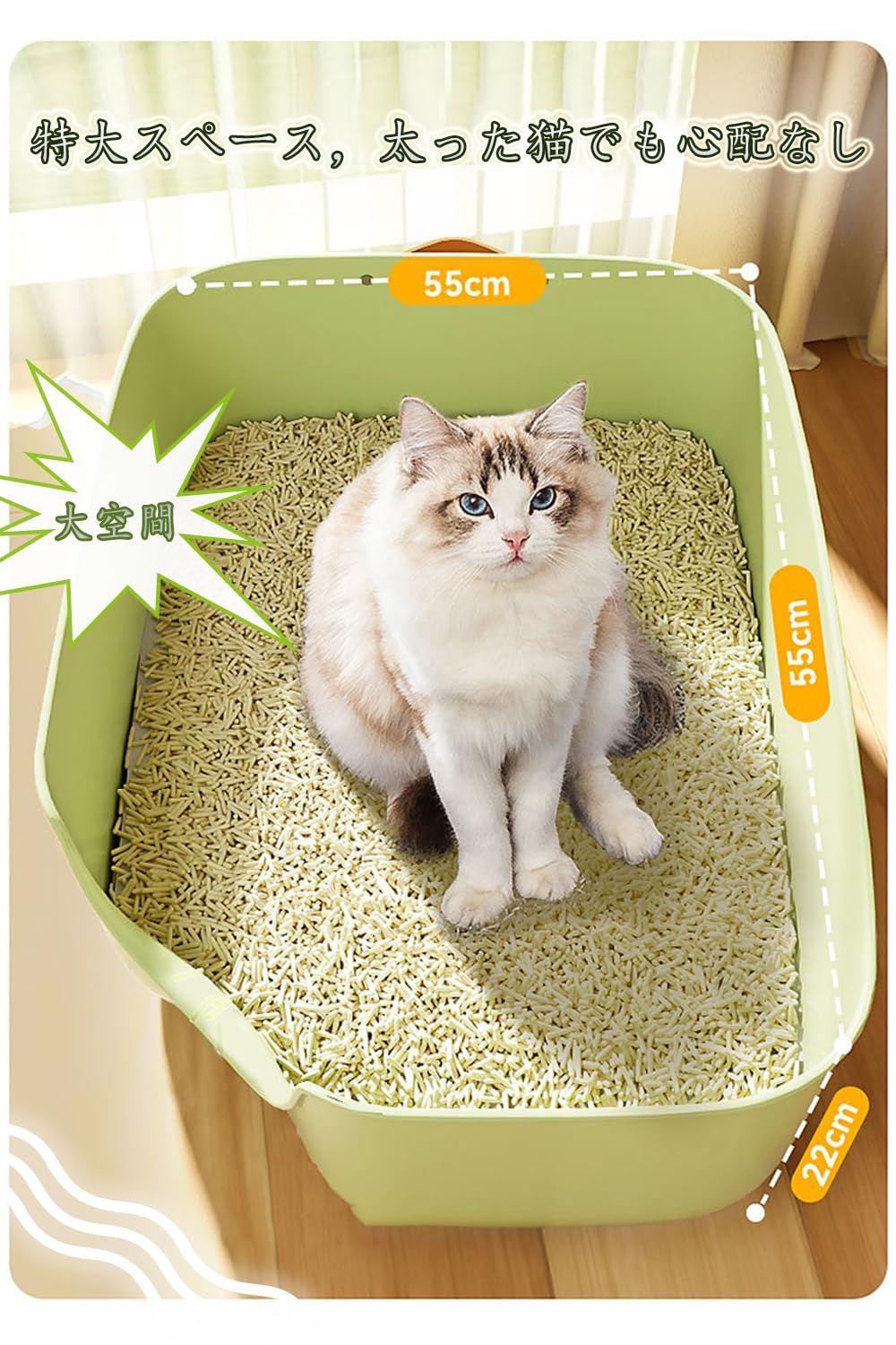 Amazon | 猫 トイレ 猫砂盆 大型 猫用トイレ本体 オープンタイプ